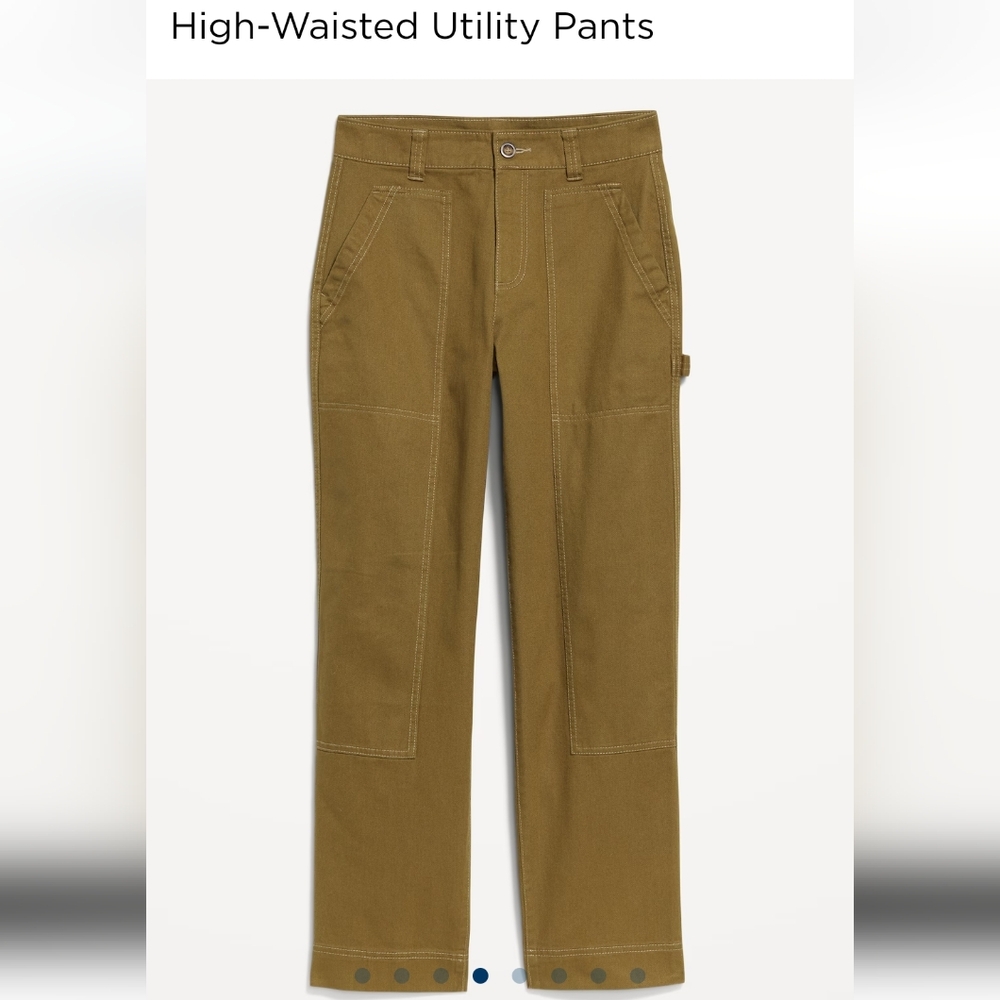 Women's Old Navy High Waisted Utility Pants Olive Green Size 6